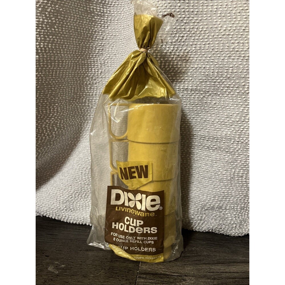 NOS Vintage Dixie Livingware Cup Holders, Set Of 4 in Bag, Gold